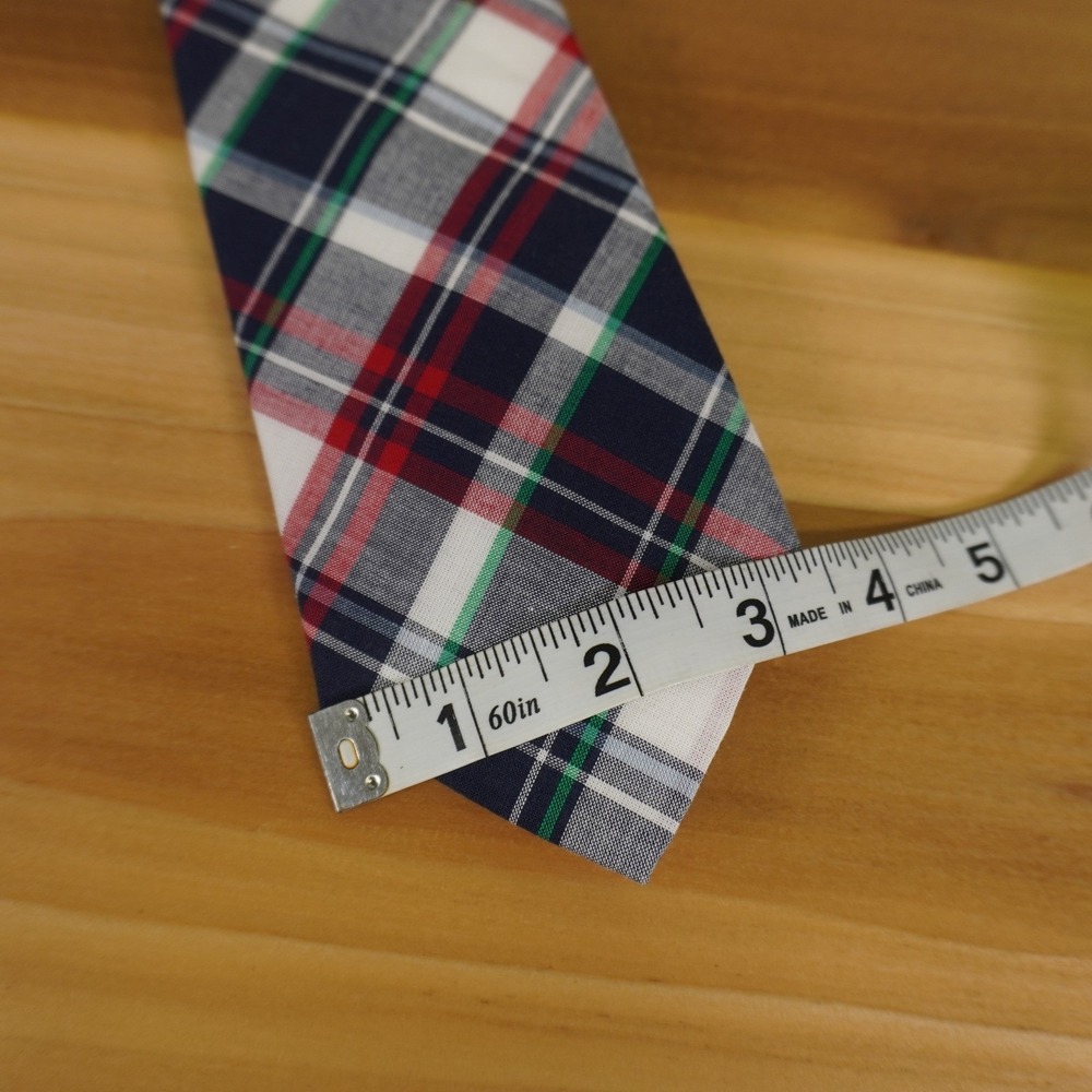 Brooks Brothers 346 Preppy Plaid Red White & Blue Cotton Tie Mens Necktie NWT - Picture 5 of 6